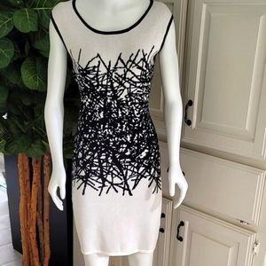 NWT sleveless knits dress black & white size L